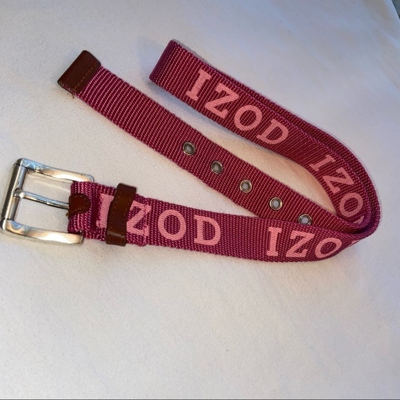Pink IZOD fabric belt, Small - Picture 3 of 5